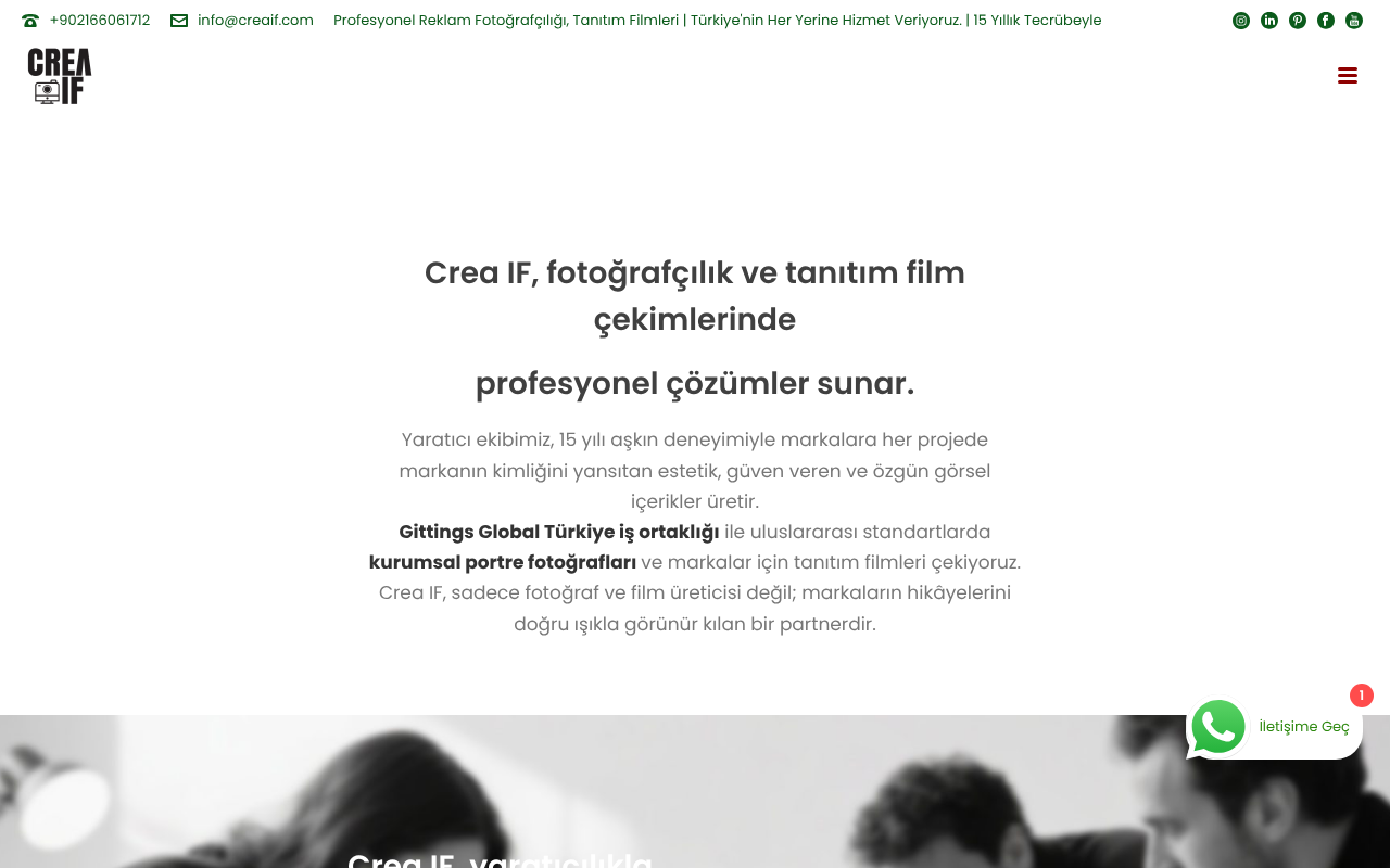 Crea If Fotoğraf Film ve Görsel Tasarım Hizmetleri — Site Report