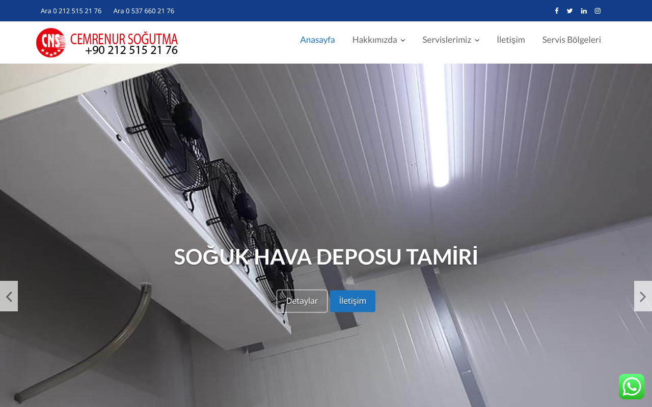 Soğuk Hava Deposu Servisi / Chiller Soğutma Servisi 0212 515 21 76 — Site Report