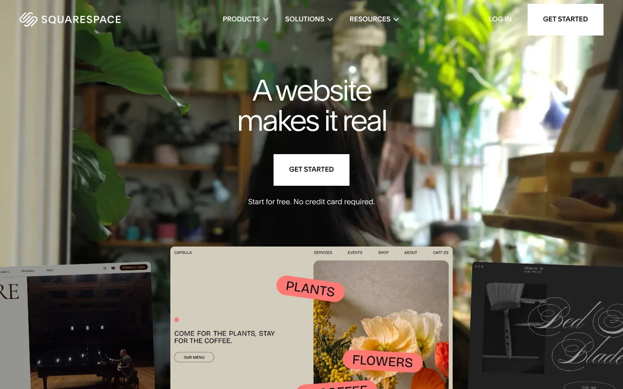 Squarespace screenshot