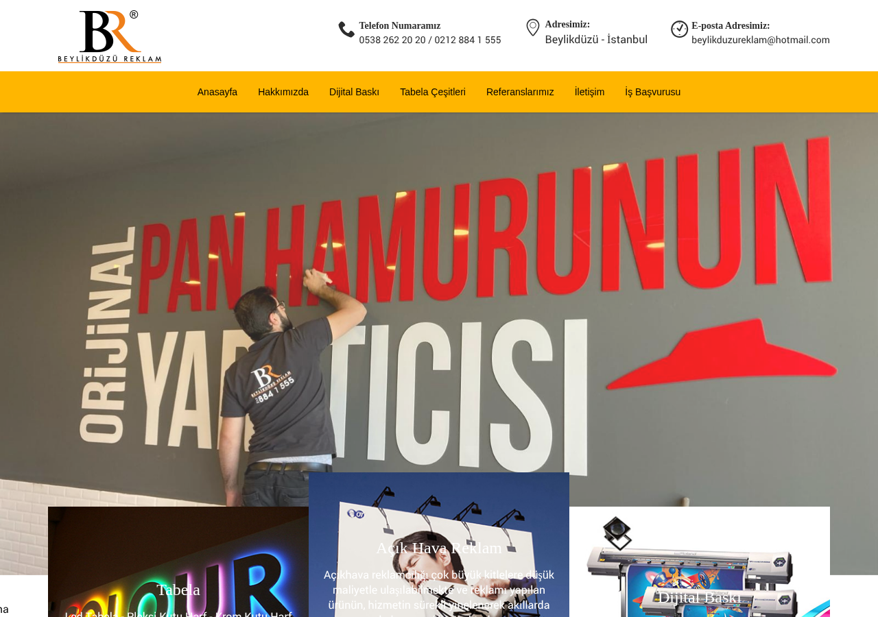 BEYLİKDÜZÜ REKLAM TABELA VE DİJİTAL BASKI MERKEZİ