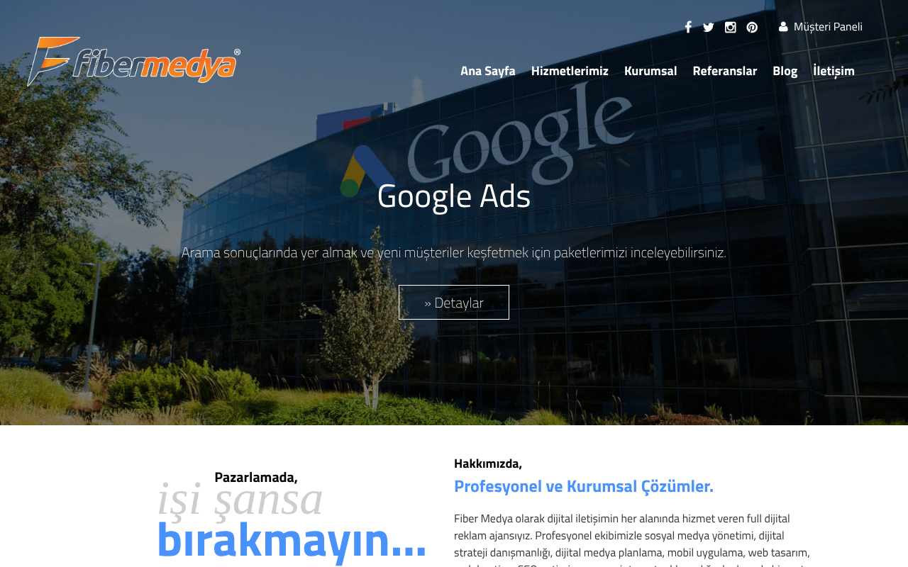 Fiber Medya Google Ads, Facebook, İnstagram Partner — Site Report