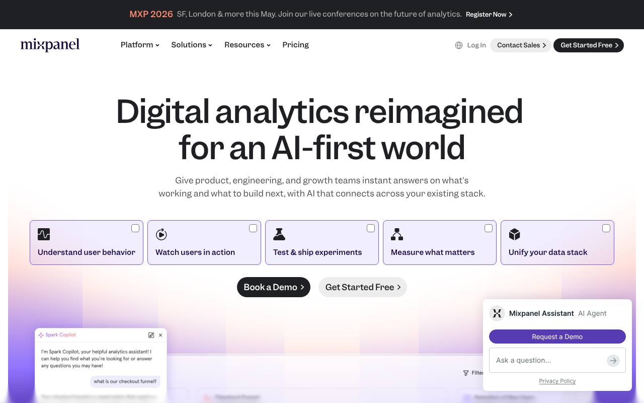 Mixpanel screenshot