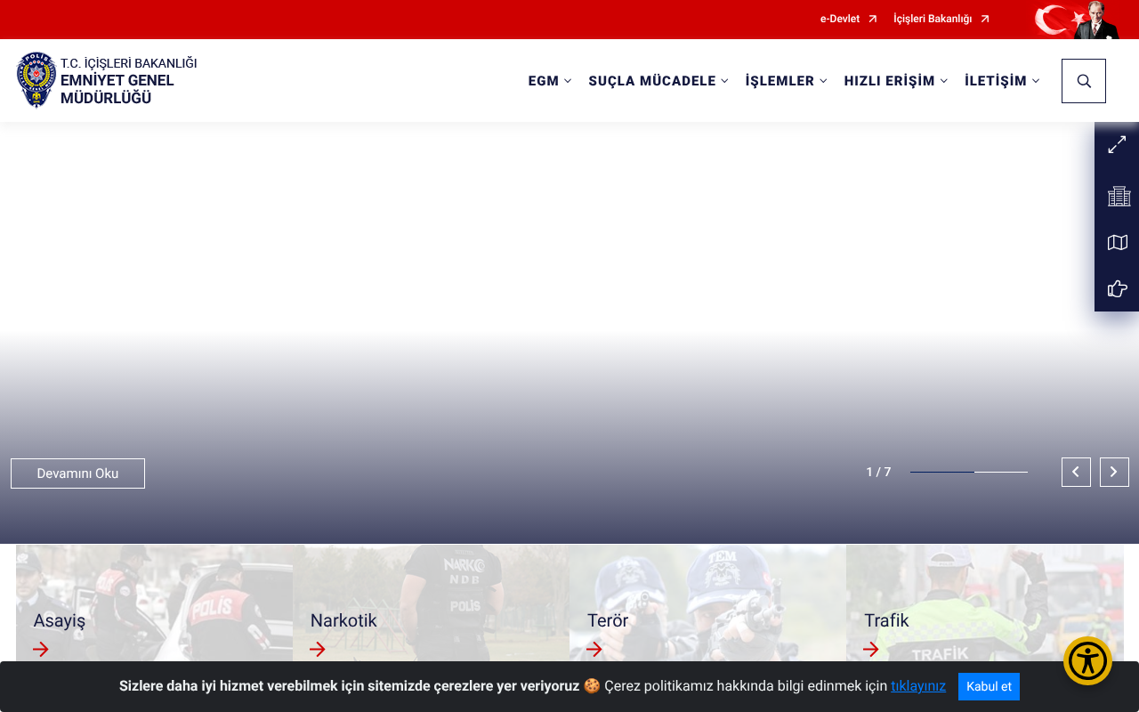 T.C. İçişleri Bakanlığı Emniyet Genel Müdürlüğü screenshot