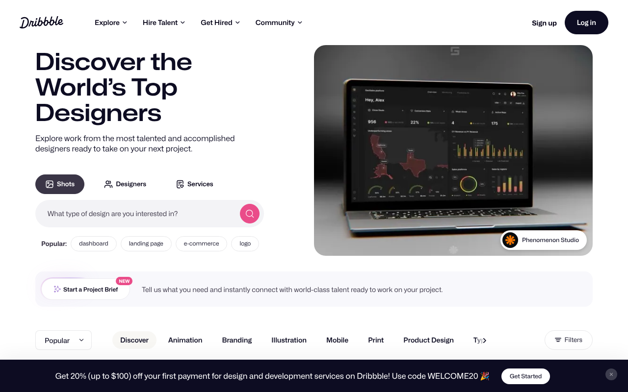 Dribbble screenshot