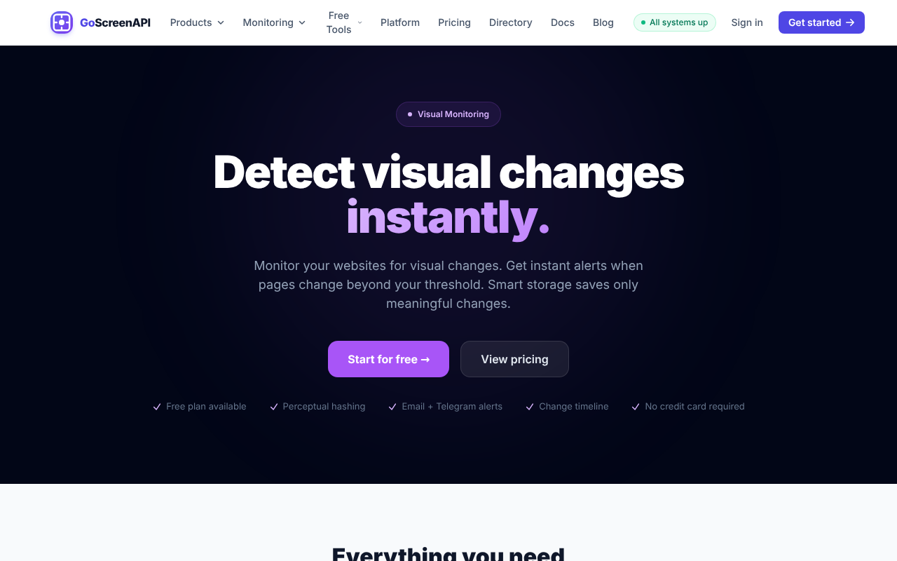 Visual Monitor — GoScreenAPI